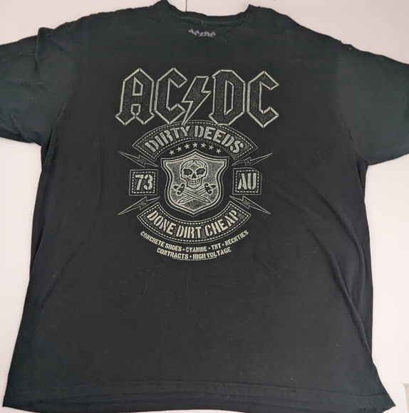 AC/DC 2014 Vintage Dirty Deeds Done Dirt  Chesp Black T-shirt 2XL - Picture 1 of 9
